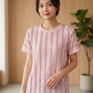 Camiseta rosa drapeada talla XL/2Xl