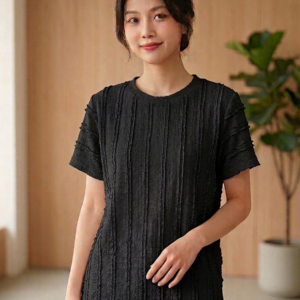 Camiseta drapeada negra talla M/L