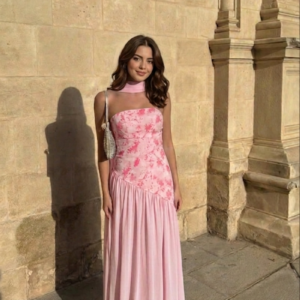 Vestido flores rosa